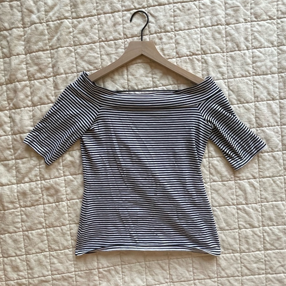 LOFT Off the Shoulder Striped Top